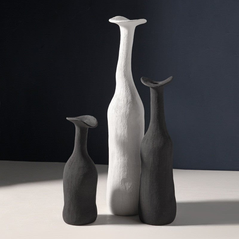 Black And White Creative Ceramic Vase - Maglia Fina